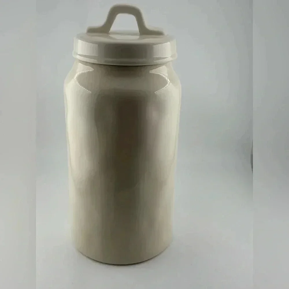 SALE FIRM Rae Dunn Vintage white ceramic Typewriter Collection Canister jarFLOUR